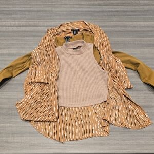 Stylish Mustard and Beige Layered Outfit